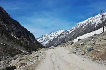 Sticker - The road of Kalam valley in Himalayas, Pakistan