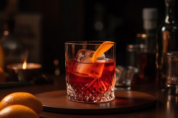 Negroni cocktail. Generative AI