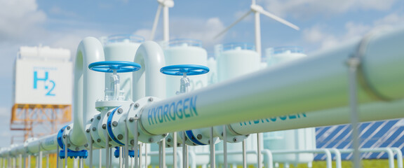 hydrogen pipeline of energy sector towards to ecology,carbon credit,clean energy,secure,carbon neutr