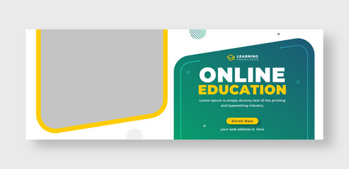 Wall Mural - online education social media facebook cover or web banner