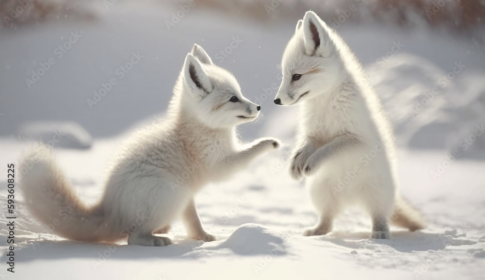 北極狐の赤ちゃん | Arctic fox baby Generative AI の Stock イラスト