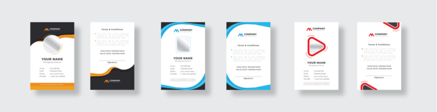 Id card modern template design. Corporate company business office employee school identification id card design layout template.