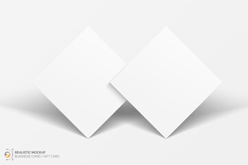 Wall Mural - Mockup realistic square business card / gift card. Realistic blank business card with shadow for your design. Vector illustration EPS 10	
