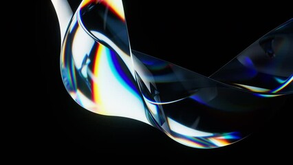 Canvas Print - Colorful curve glass with dispersion, 3d rendering.