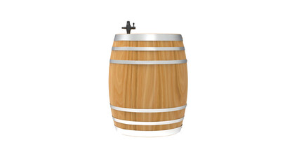 Wooden barrel isolated on white background