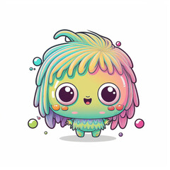 Cute and colorful monster. AI generated.