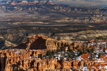 Poster - Beautiful view of red rock formations in Bryce Canyon National Park, Utah, United States