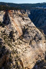 Sticker - Beautiful view of red rock formations in Observation Point, Zion National Park, Utah, United States