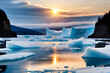 Iceberg dans un lagon de glace,Concept de réchauffement climatique et de changement climatique,IA générative.