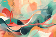 © ADDICTIVE STOCK - Creative generative AI image with beige pink and green pattern as abstract background