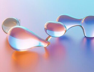 3d rendering of different abstract shiny objects.