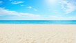 © Cetaceans Studio - Empty White Sandy Beach with Blue Skye and Blue Ocean | AI Generated