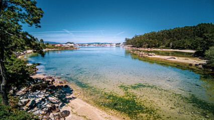 Wall Mural - landscape with river