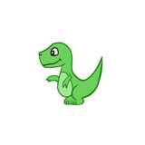 Fototapeta Dinusie - Cute little green dinosaur 