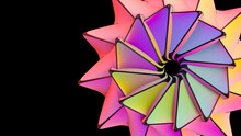 Rainbow Color Geometric Flower.