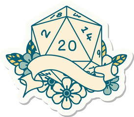 Wall Mural - natural twenty d20 dice roll sticker