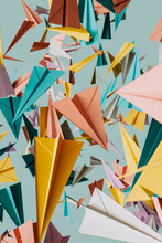 3D Colorful Paper Planes