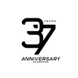 37 years anniversary celebration logotype