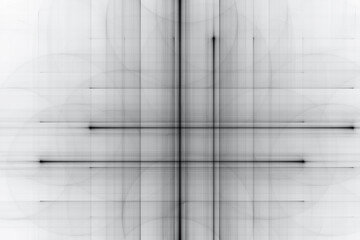 Wall Mural - Black cross pattern of crooked waves on a white background. Abstract fractal 3D rendering