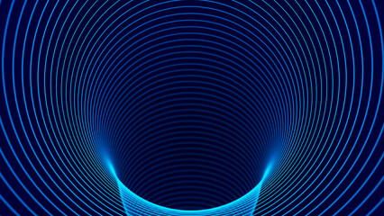 Poster - Abstract tunnel. 3D wormhole or vortex. Grid. 3d rendering