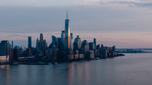 A Scenic Vista Of The Manhattan Skyline From Jersey City