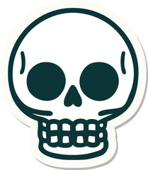 tattoo style sticker of a skull