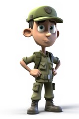 Wall Mural - a cartoon army soldier