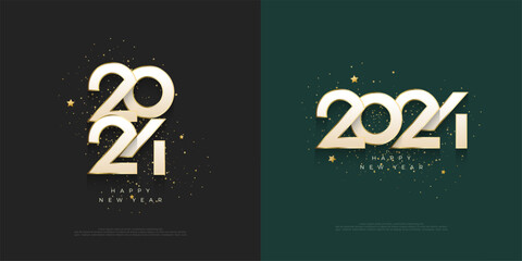 Elegant and luxurious design for the 2024 celebration, with white numbers covered in luxurious and shiny gold. Premium design for speech.