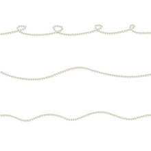 Pearls. Beads. Jewelry. Beautiful Vector Background. Garland. Festive Decoration. Strings Of Pearls.