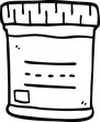 line drawing cartoon medical sample jar