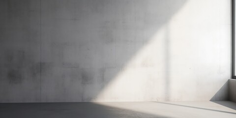 Concrete wall and floor background for product display or mock up, three dimensional showroom. Background. Mockup. Generative AI. Abstract white interior of an empty room with concrete walls