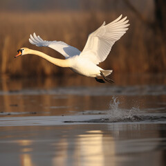 Poster - white swan on the lake