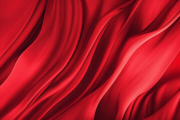 abstract luxury red silk fabric cloth or liquid wave or texture satin background. Neural network AI generated art