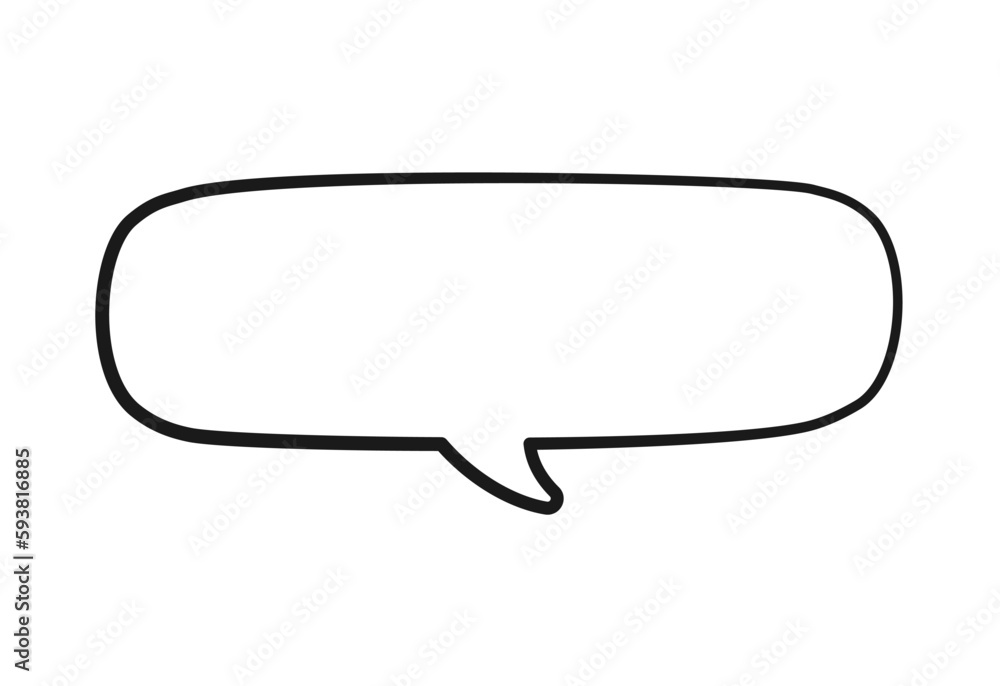 Empty speech bubbles text box. Comic speech bubble doodle outline. Vector illustration.