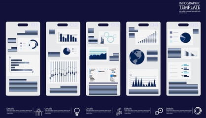 Wall Mural - online stock trading. app screen  smartphone design  template application interface with flat illustrations,UI,idea and concept think creativity modern  design vector