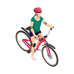 Wall Mural - Isometric Cyclist Illustration