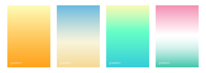 Leinwandbilder - Set of Summer theme color backgrounds with soft color gradients for your Summertime season creative graphic design. Vector illustration.