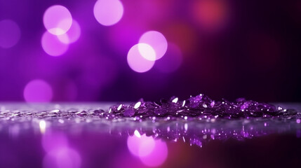 Wall Mural - Purple bokeh background image on empty space for text. generative ai.