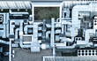 Metal ventilation pipes, industrial site