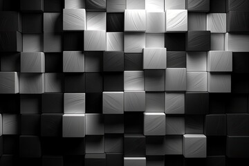 Wall Mural - Abstract black and white cube background. Generative AI.