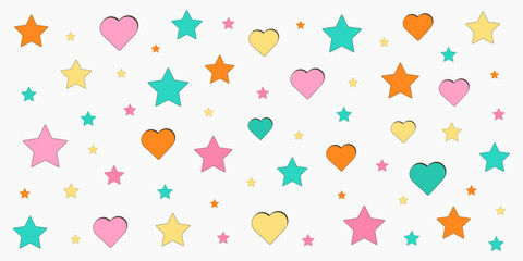 Wall Mural - y2k.Stars. 2000s.Retro y2k style.Cartoon style. Vector set of design elements.Retro elements.Retro hipster y2k set.