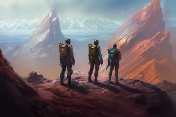 Wall Mural - galactic explorers. generate ai