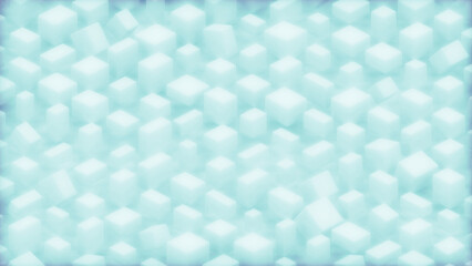 Wall Mural - beautiful soft shining geometric blue boxes - abstract 3d illustration