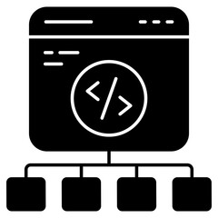 Unique design icon of web coding