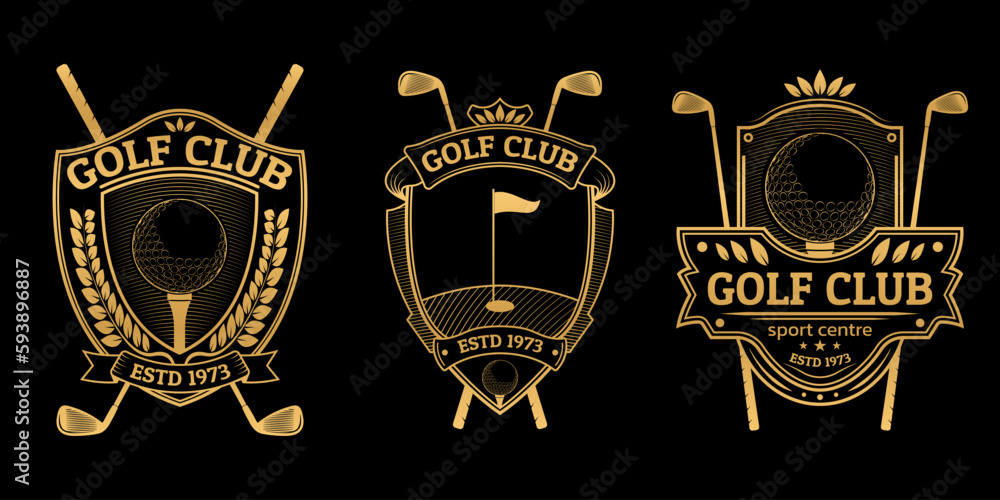 Local GOLF Medieval Logo S/S MOCK Golf club logo, icon or