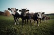 © Svenlehenberger/Wirestock Creators - Herd of curious Dairy cattle (Bos taurus) walking towards the camera in a field