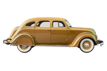 Wall Mural - Side view of a mid twentieth century brown luxury classic car