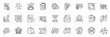© blankstock - Icons pack as Hourglass timer, Diagram chart and Palette line icons for app include Handout, Certificate, Quick tips outline thin icon web set. Lgbt, Work home, Approved mail pictogram. Vector