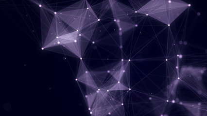 Fototapete - Blue network connection structure. Science background. Abstract digital background. Big data visualization. 3d rendering.
