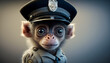 Ein süßer Affe als Polizist KI